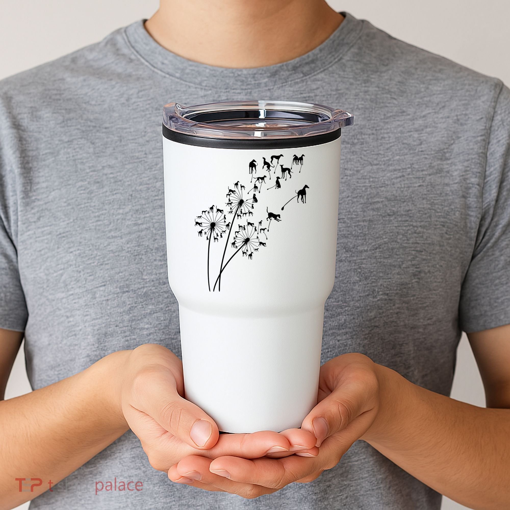 Dandelion Greyhound Flower Floral Greyhound Tree Tumbler