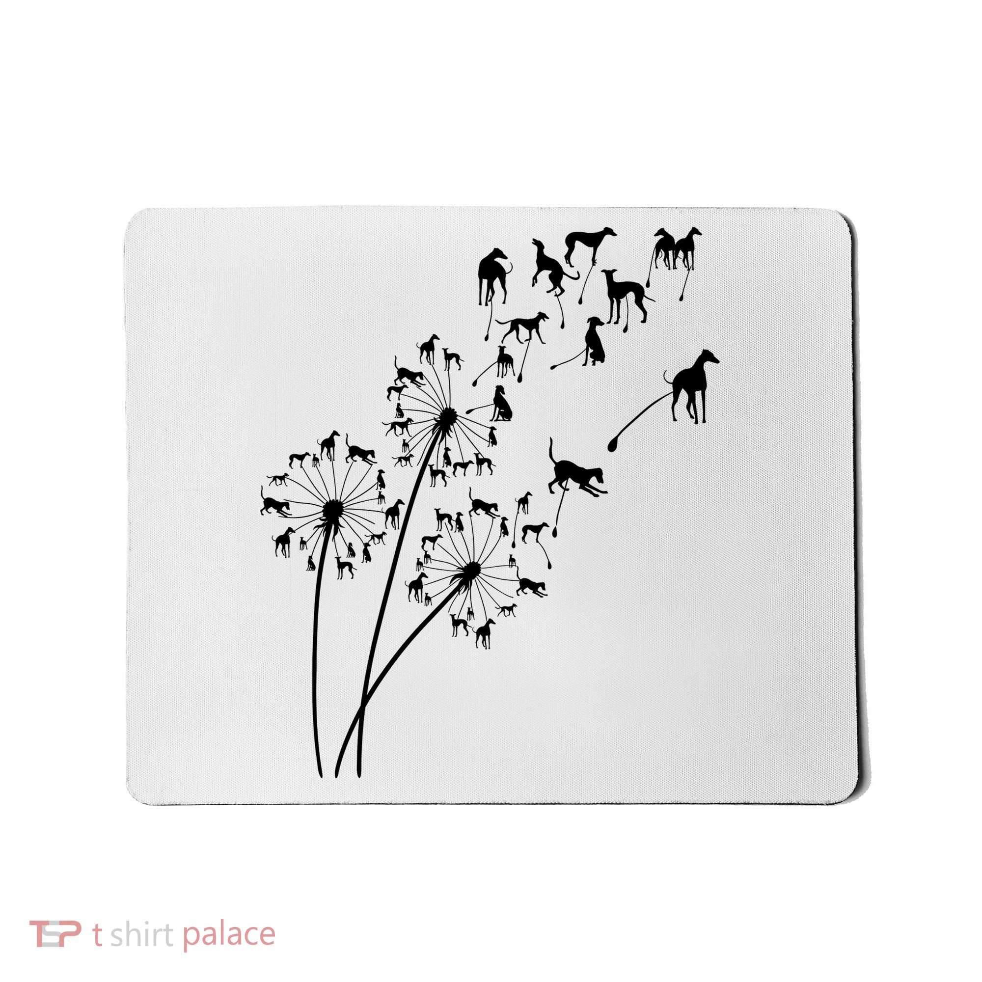 Dandelion Greyhound Flower Floral Greyhound Tree Mousepad