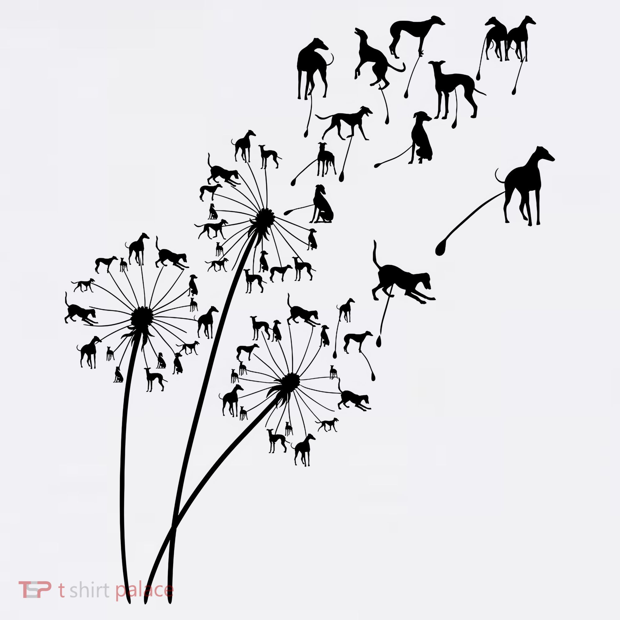 Dandelion Greyhound Flower Floral Greyhound Tree Ornament