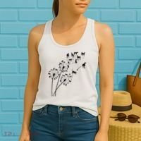 Dandelion Greyhound Flower Floral Greyhound Tree Women's Tank Top thumb 2