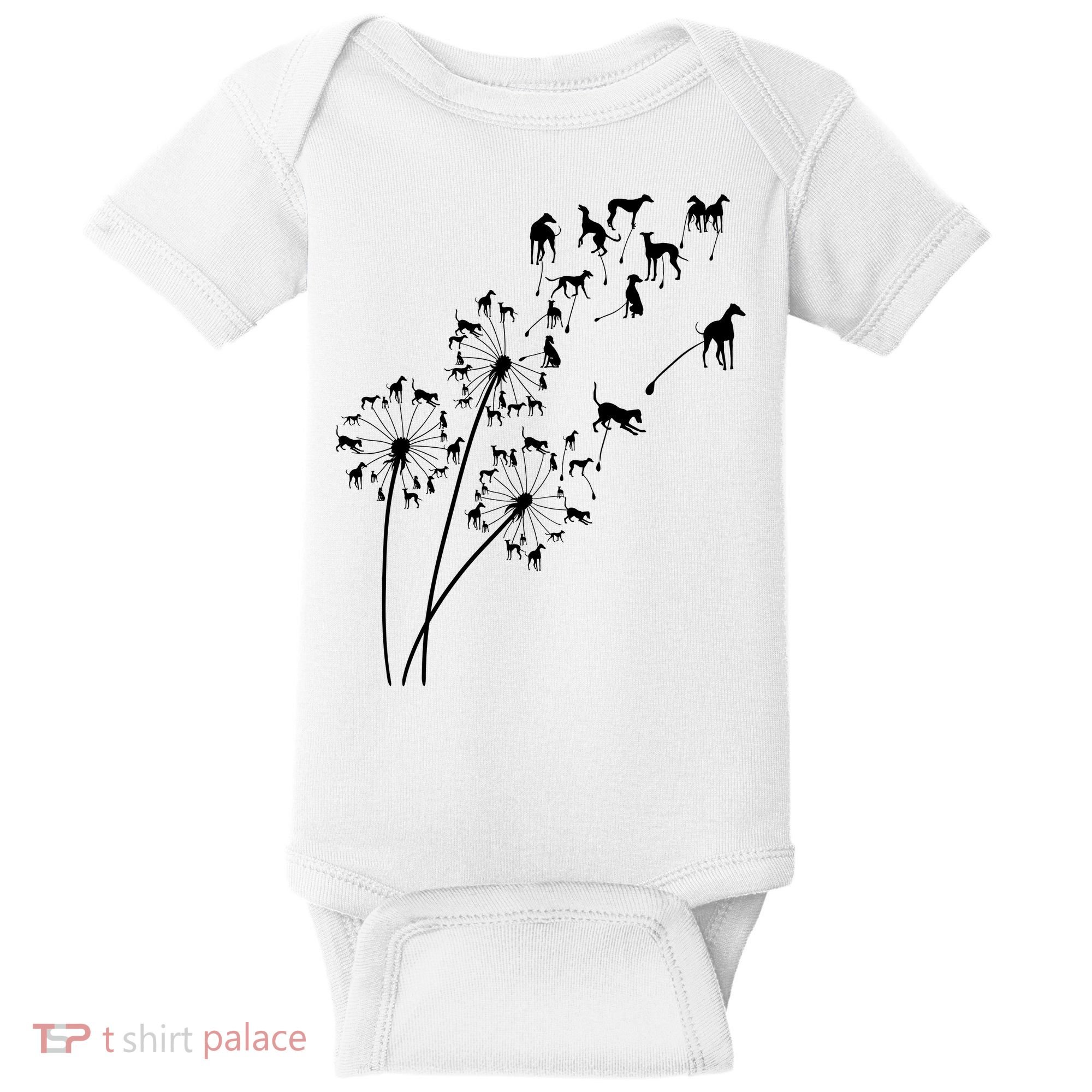 Dandelion Greyhound Flower Floral Greyhound Tree Baby Bodysuit
