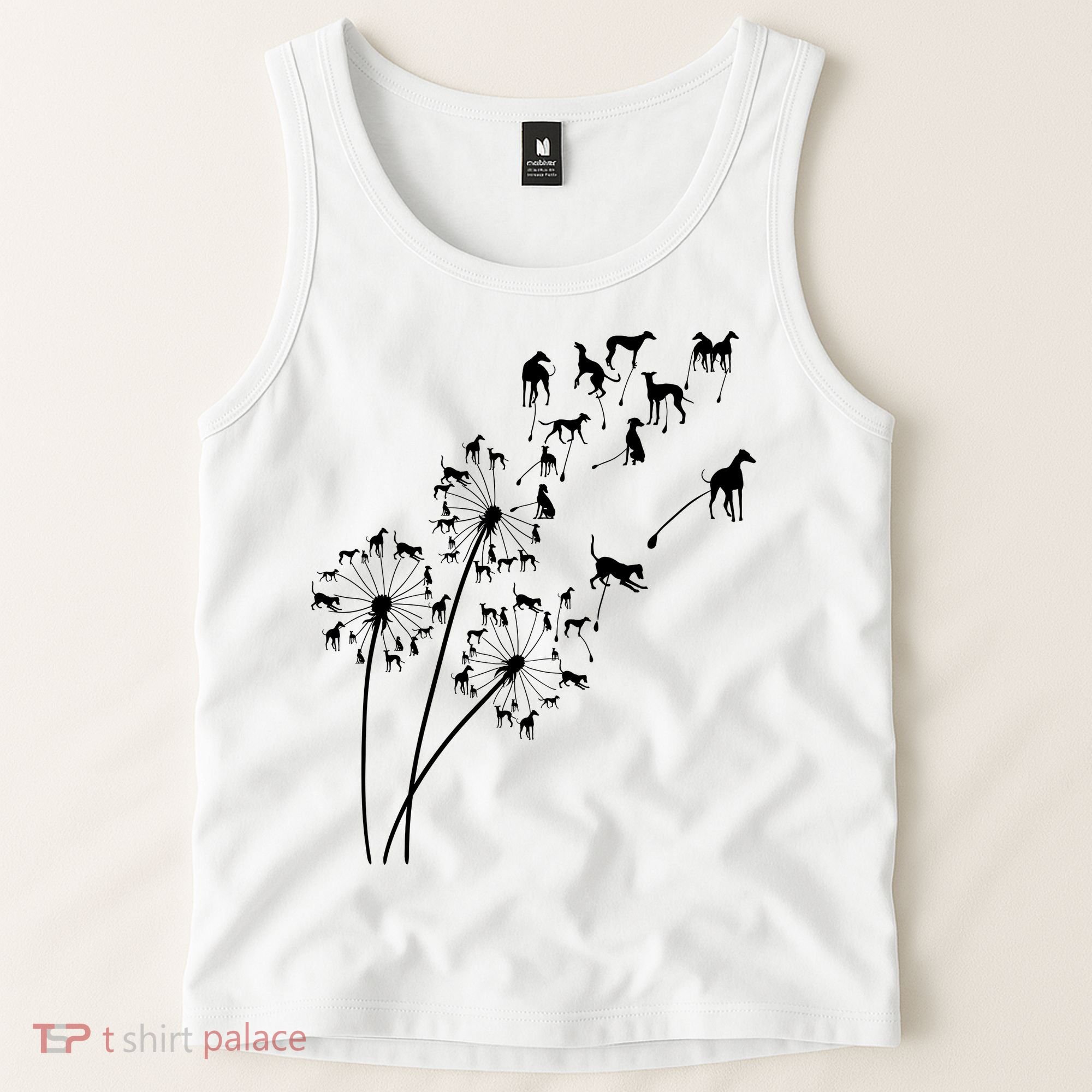 Dandelion Greyhound Flower Floral Greyhound Tree Tank Top