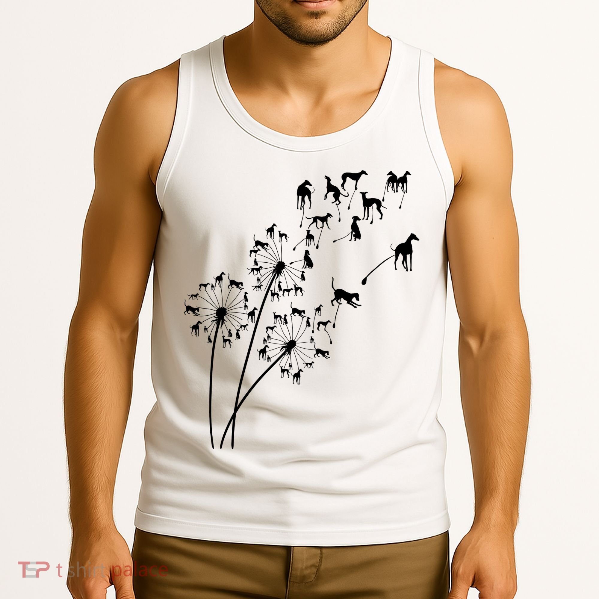 Dandelion Greyhound Flower Floral Greyhound Tree Tank Top