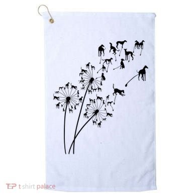 Dandelion Greyhound Flower Floral Greyhound Tree Golf Towel