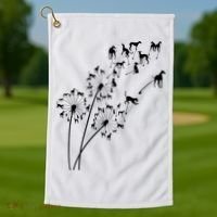 Dandelion Greyhound Flower Floral Greyhound Tree Golf Towel thumb 1