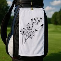 Dandelion Greyhound Flower Floral Greyhound Tree Golf Towel thumb 2