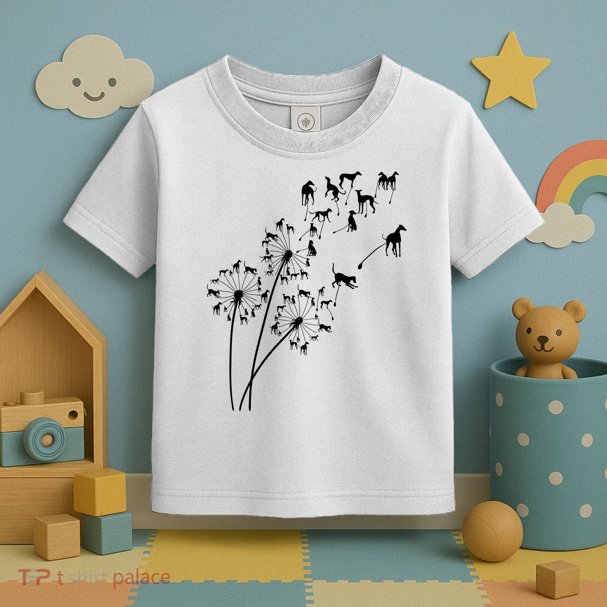 Dandelion Greyhound Flower Floral Greyhound Tree Toddler T-Shirt
