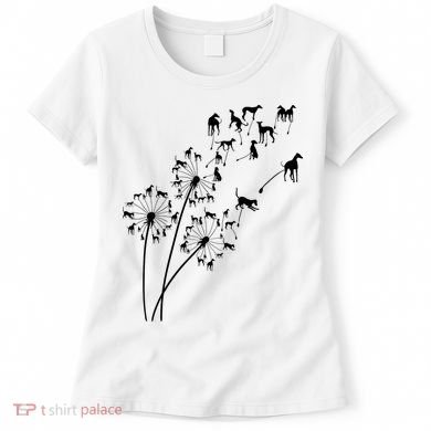 Dandelion Greyhound Flower Floral Greyhound Tree Women's T-Shirt
