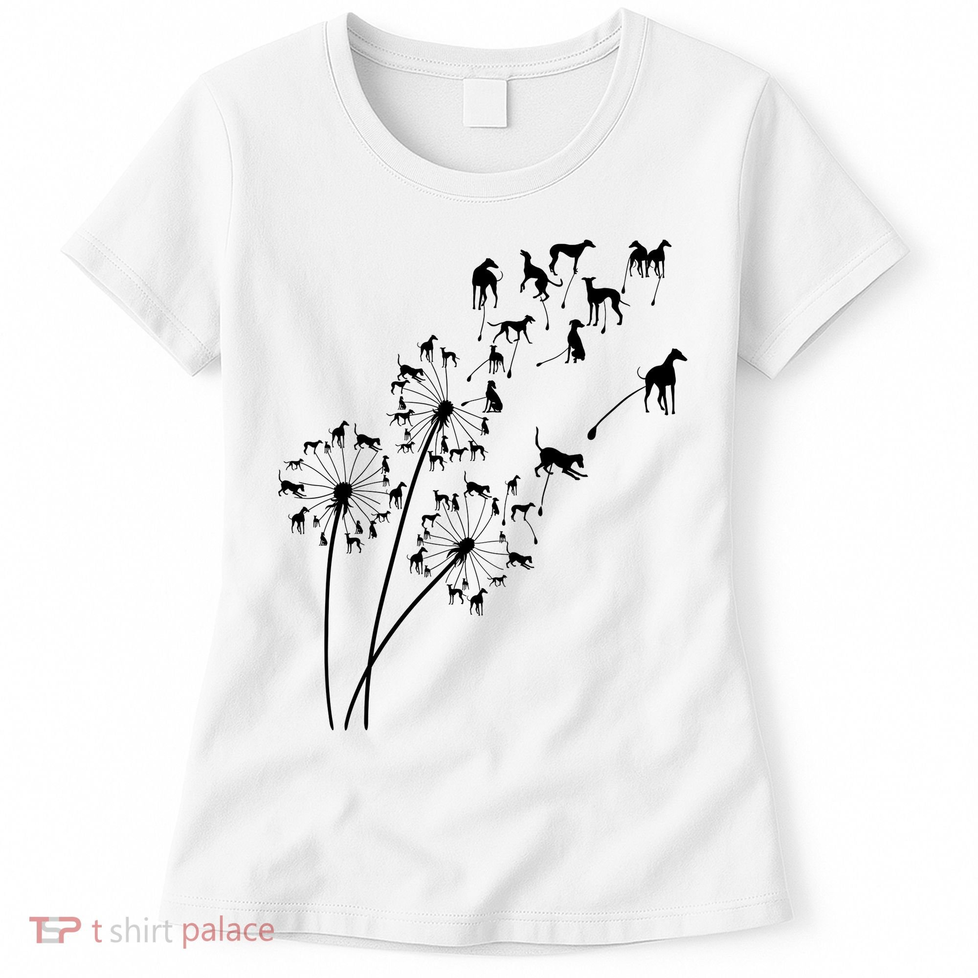 Dandelion Greyhound Flower Floral Greyhound Tree Women's T-Shirt