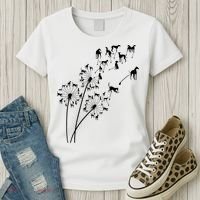Dandelion Greyhound Flower Floral Greyhound Tree Women's T-Shirt thumb 3