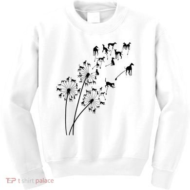 Dandelion Greyhound Flower Floral Greyhound Tree Kids Sweatshirt