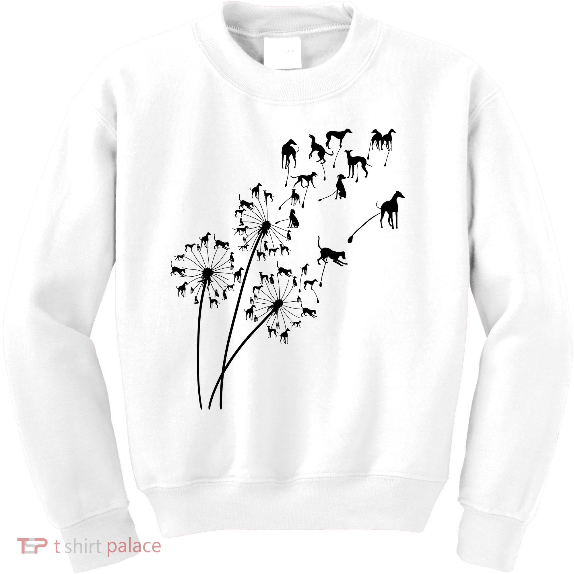 Dandelion Greyhound Flower Floral Greyhound Tree Kids Sweatshirt