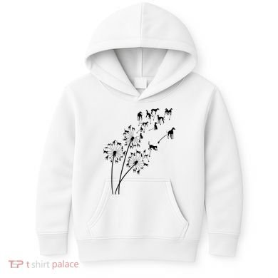 Dandelion Greyhound Flower Floral Greyhound Tree Kids Hoodie