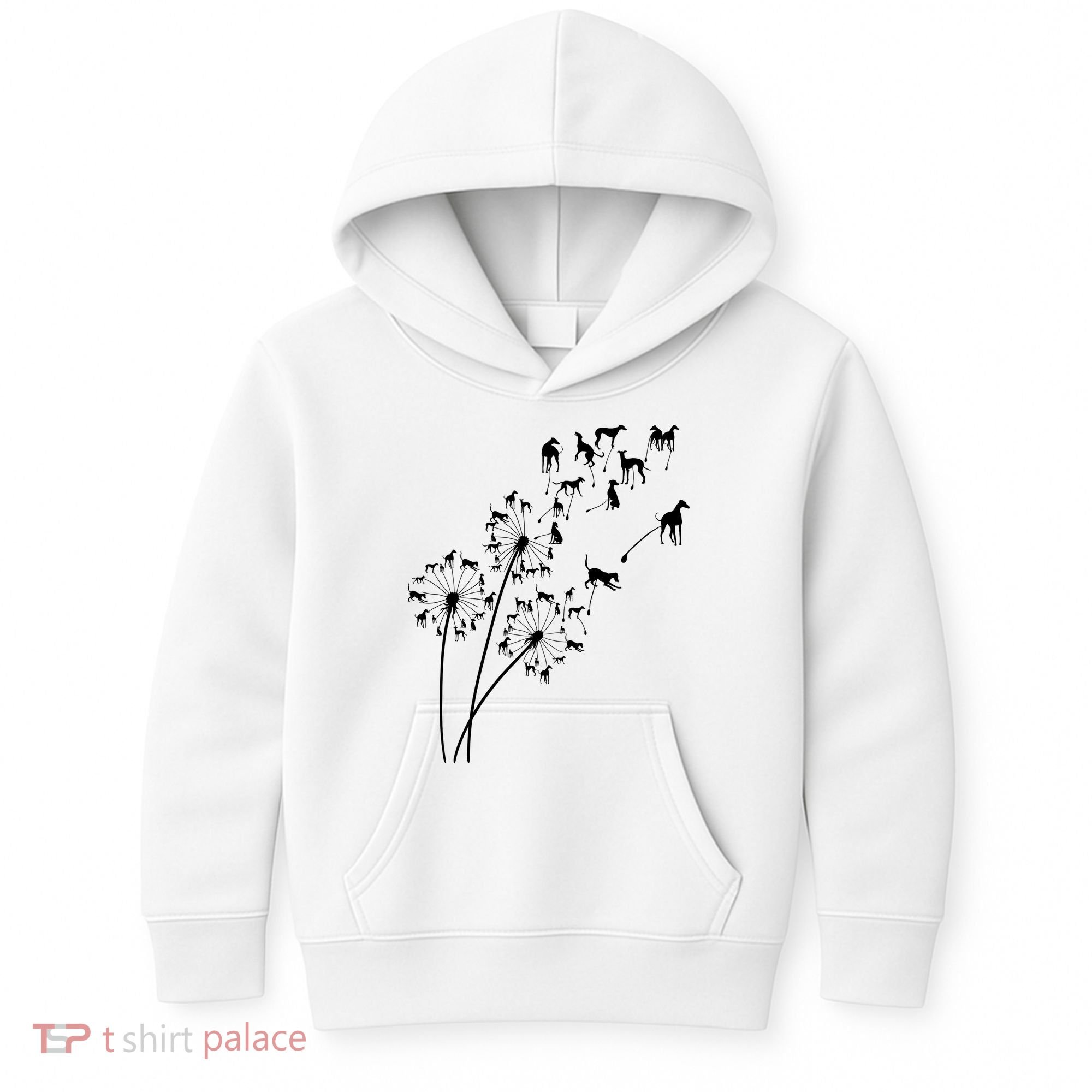 Dandelion Greyhound Flower Floral Greyhound Tree Kids Hoodie
