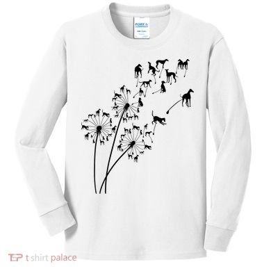 Dandelion Greyhound Flower Floral Greyhound Tree Kids Long Sleeve Shirt