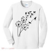 Dandelion Greyhound Flower Floral Greyhound Tree Kids Long Sleeve Shirt thumb 0