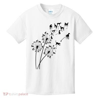 Dandelion Greyhound Flower Floral Greyhound Tree Kids T-Shirt
