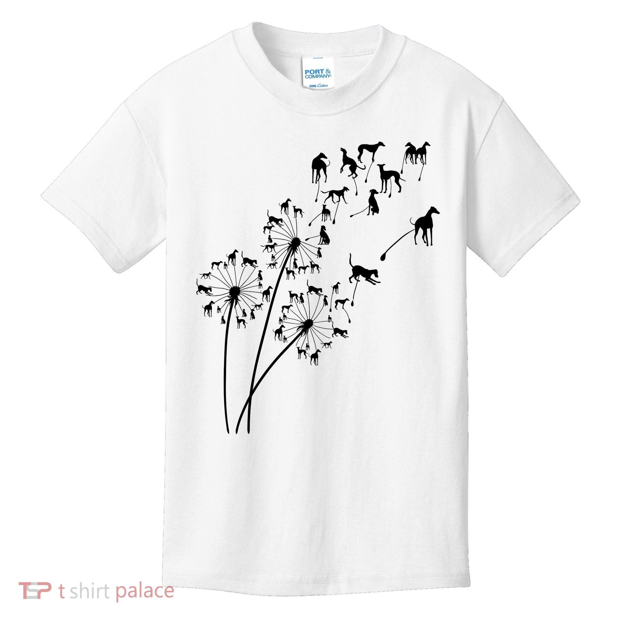 Dandelion Greyhound Flower Floral Greyhound Tree Kids T-Shirt