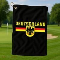 Deutschland Germany Flag Eagle German National Golf Towel thumb 1