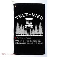 Disc Golf Funny Stupid Tree Treenied IV Golf Towel thumb 0