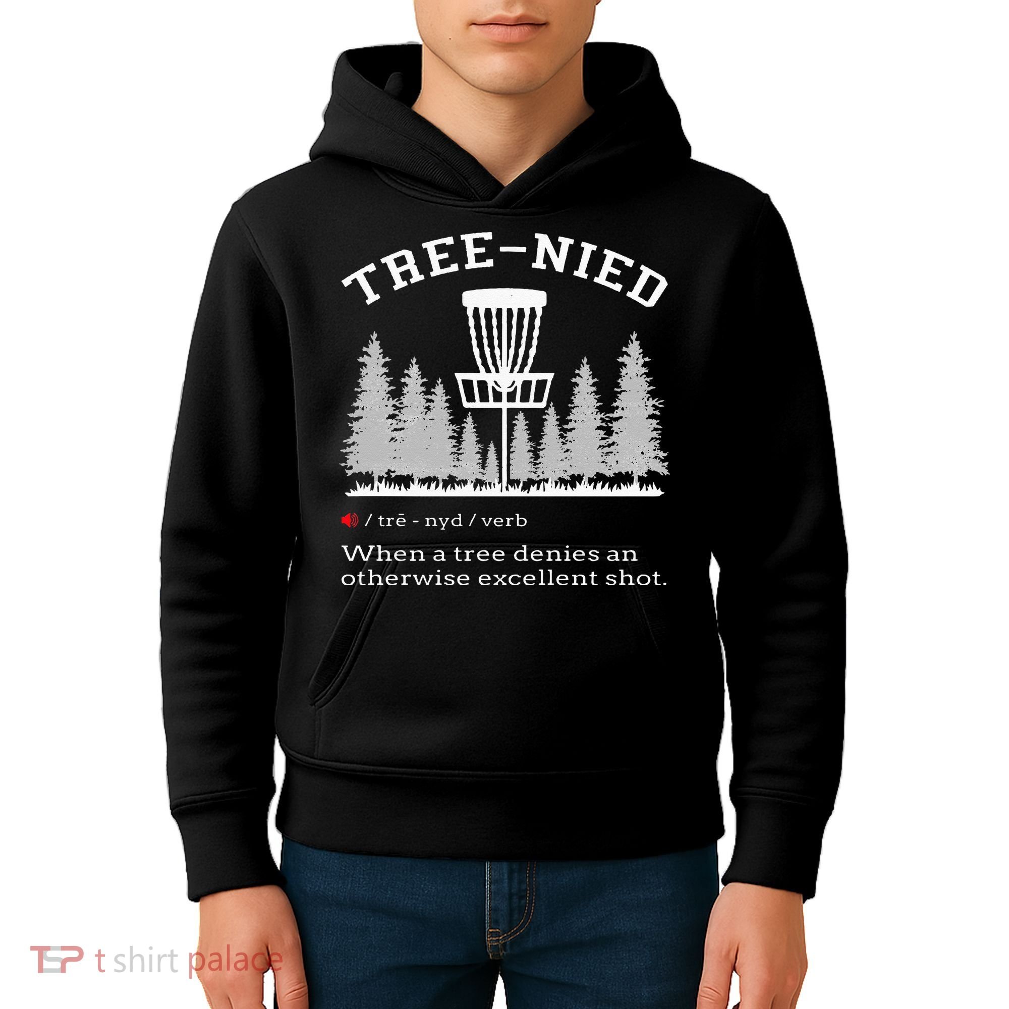 Disc Golf Funny Stupid Tree Treenied IV Kids Hoodie