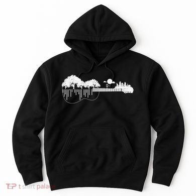 Disc Golf Flying Disc - Disc Golf Sunset Guitar Hoodie