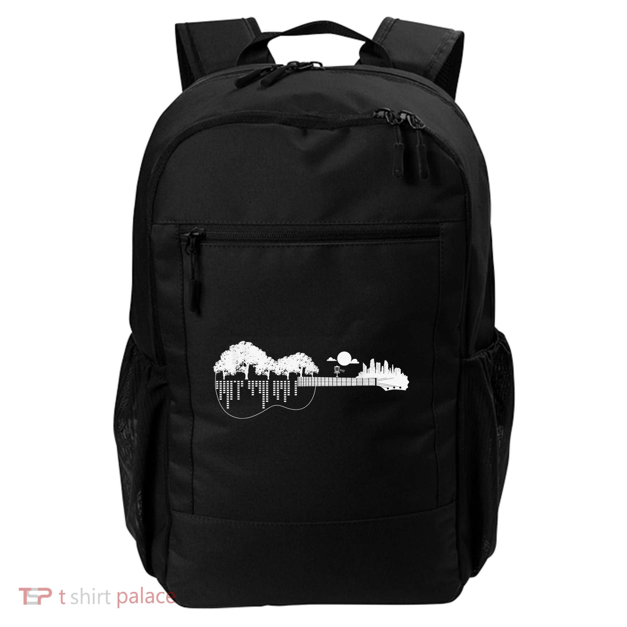 Disc Golf Flying Disc - Disc Golf Sunset Guitar Backpack