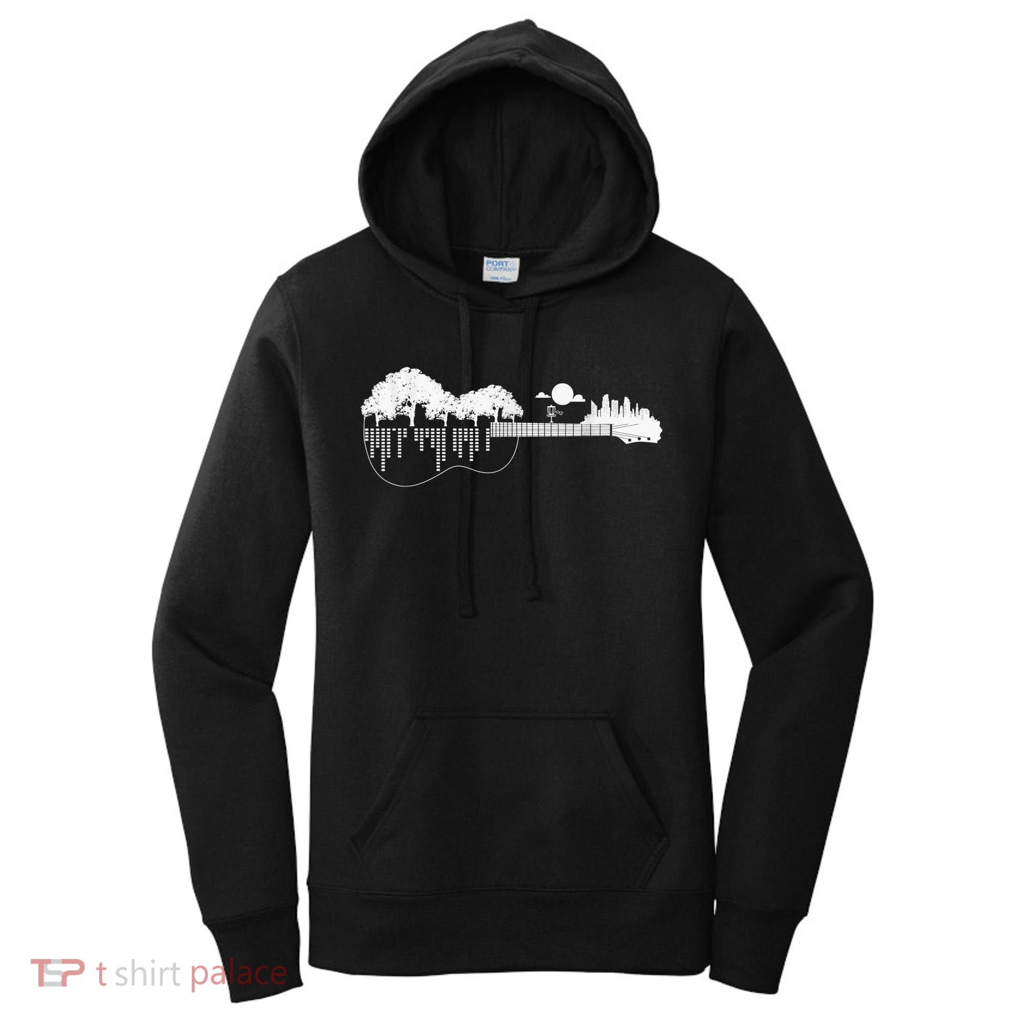 Disc Golf Flying Disc - Disc Golf Sunset Guitar Women's Hoodie