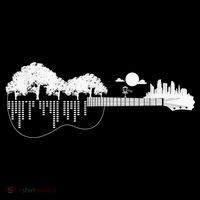 Disc Golf Flying Disc - Disc Golf Sunset Guitar Ornament thumb 1