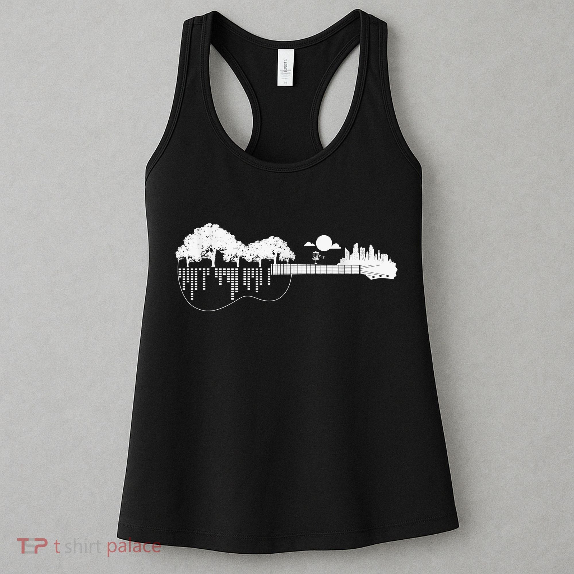 Disc Golf Flying Disc - Disc Golf Sunset Guitar Women's Tank Top