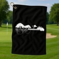 Disc Golf Flying Disc - Disc Golf Sunset Guitar Golf Towel thumb 1