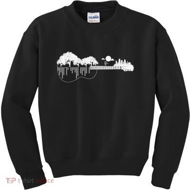 Disc Golf Flying Disc - Disc Golf Sunset Guitar Kids Sweatshirt