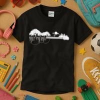 Disc Golf Flying Disc - Disc Golf Sunset Guitar Kids T-Shirt thumb 3
