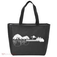 Disc Golf Flying Disc - Disc Golf Sunset Guitar Tote Bag thumb 0