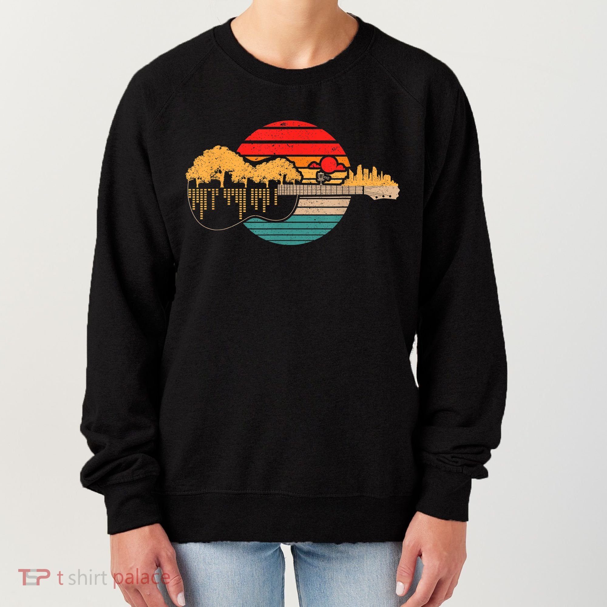 Disc Golf Flying Disc - Disc Golf Sunset Guitar Women's Sweatshirt
