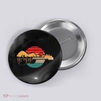 Disc Golf Flying Disc - Disc Golf Sunset Guitar Button thumb 0