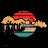 Disc Golf Flying Disc - Disc Golf Sunset Guitar Button thumb 1