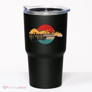 Disc Golf Flying Disc - Disc Golf Sunset Guitar Tumbler