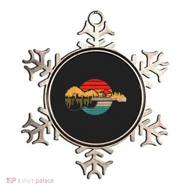 Disc Golf Flying Disc - Disc Golf Sunset Guitar Ornament
