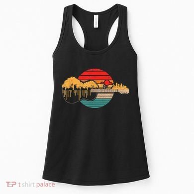 Disc Golf Flying Disc - Disc Golf Sunset Guitar Women's Tank Top