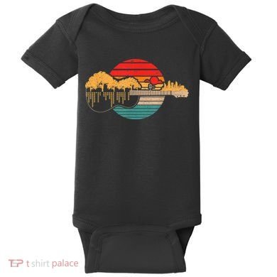 Disc Golf Flying Disc - Disc Golf Sunset Guitar Baby Bodysuit