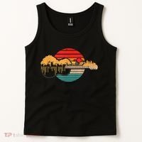 Disc Golf Flying Disc - Disc Golf Sunset Guitar Tank Top thumb 2