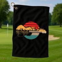 Disc Golf Flying Disc - Disc Golf Sunset Guitar Golf Towel thumb 1