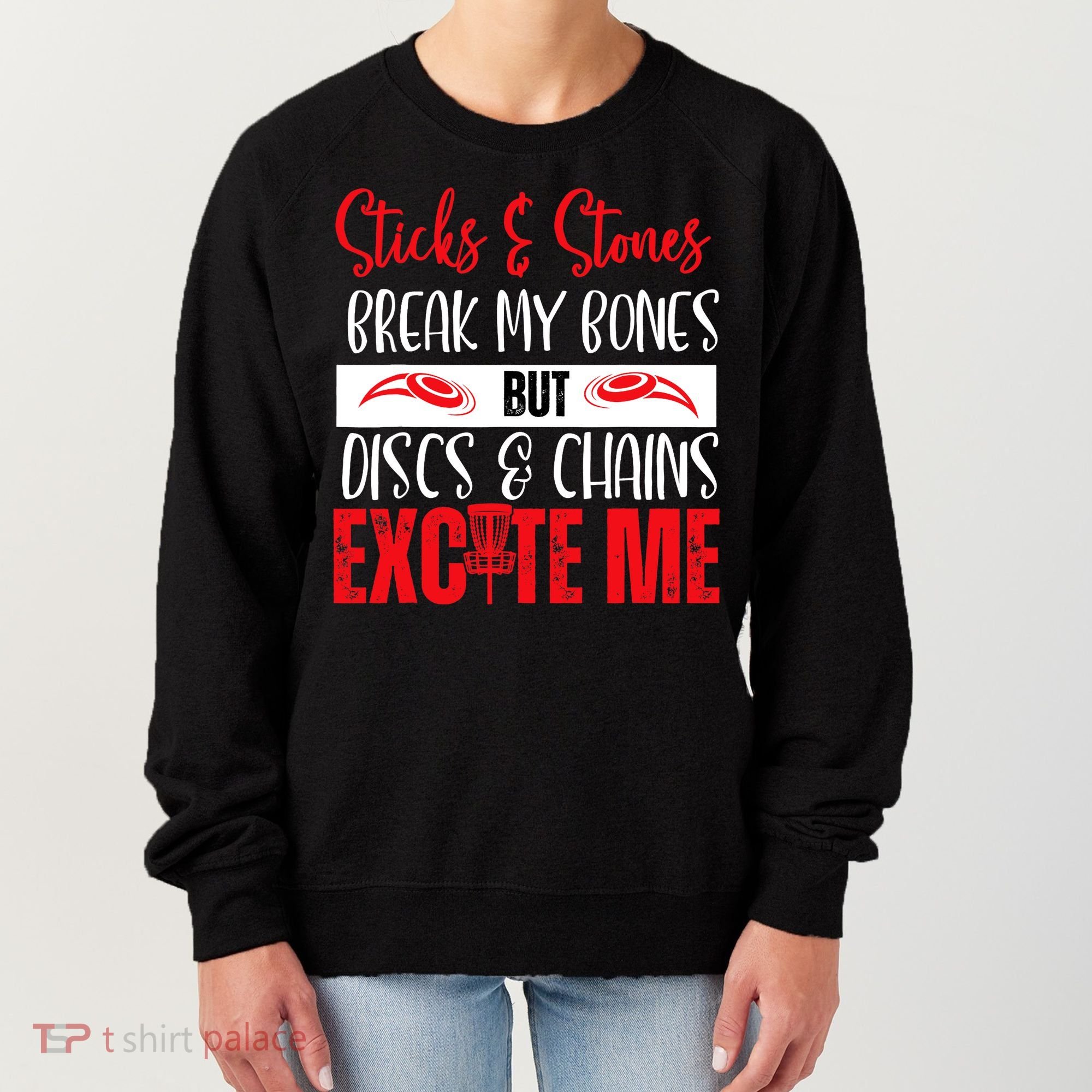 Disc Golf Funny Discs & Chains Excite Me Red Women's Sweatshirt