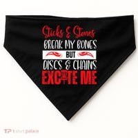 Disc Golf Funny Discs & Chains Excite Me Red USA-Made Doggie Bandana thumb 0