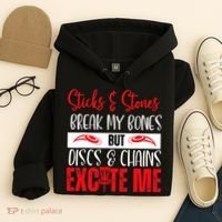 Disc Golf Funny Discs & Chains Excite Me Red Hoodie thumb 4