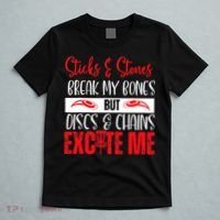 Disc Golf Funny Discs & Chains Excite Me Red T-Shirt thumb 5