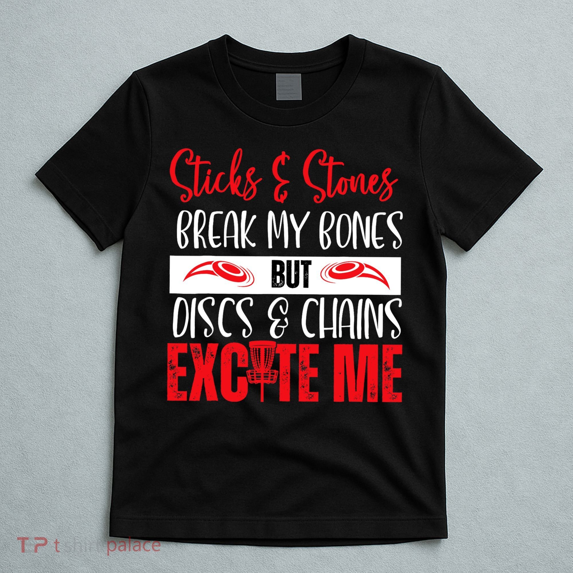 Disc Golf Funny Discs & Chains Excite Me Red T-Shirt
