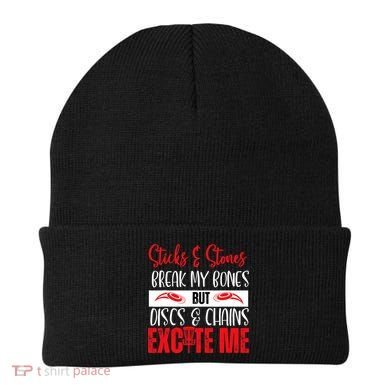Disc Golf Funny Discs & Chains Excite Me Red Beanie