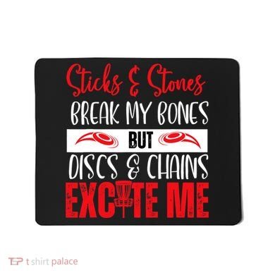 Disc Golf Funny Discs & Chains Excite Me Red Mousepad